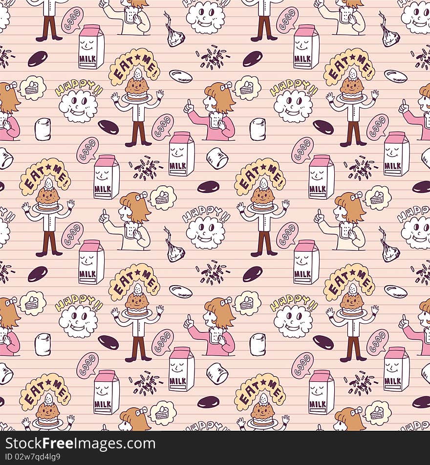 Cute cartoon seamless pattern