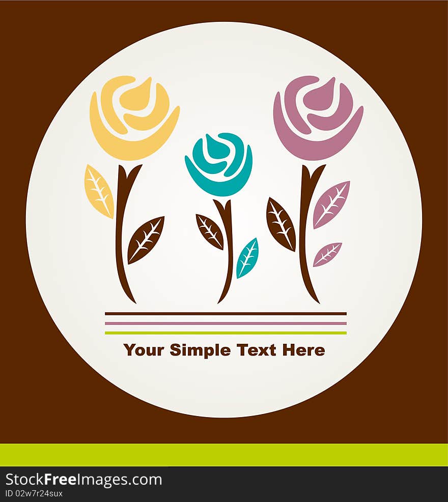 Floral card ,simple clean vector