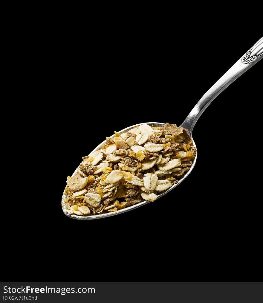 Spoon Of Muesli (clipping Path)