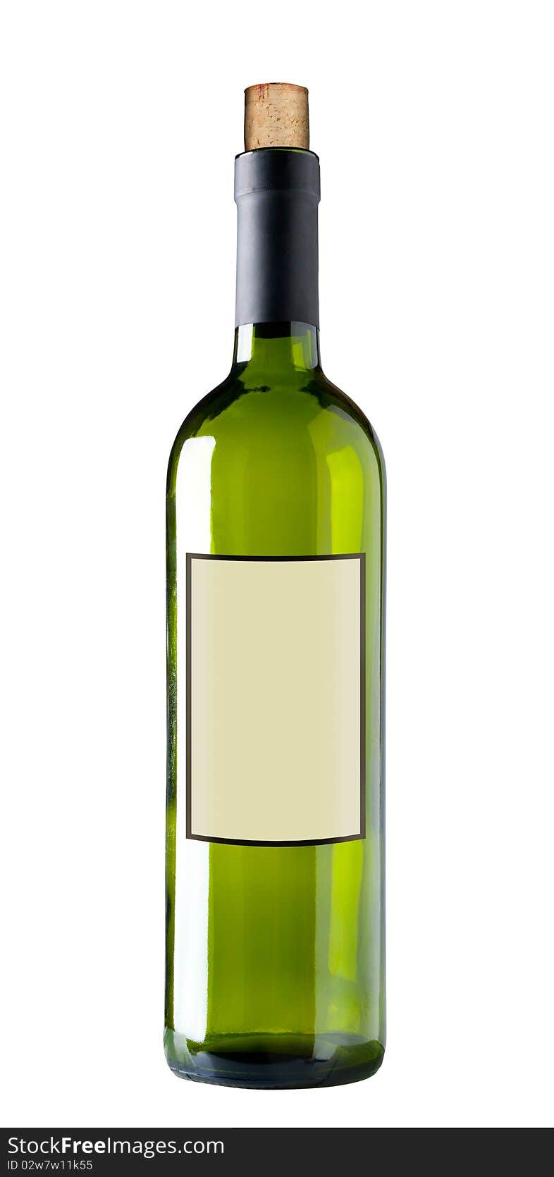 Bottle of red wine isolated, clipping path.