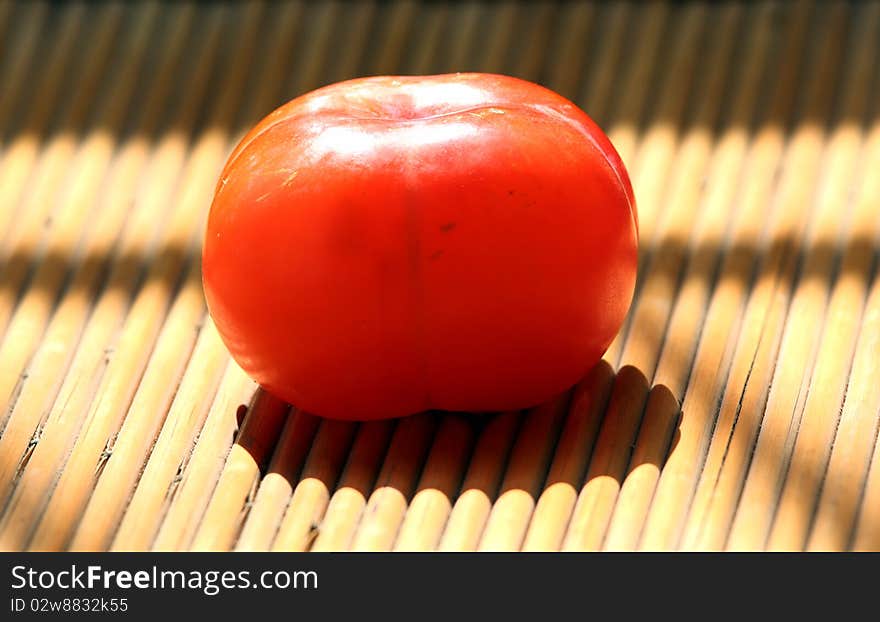 Close up of the persimmon.