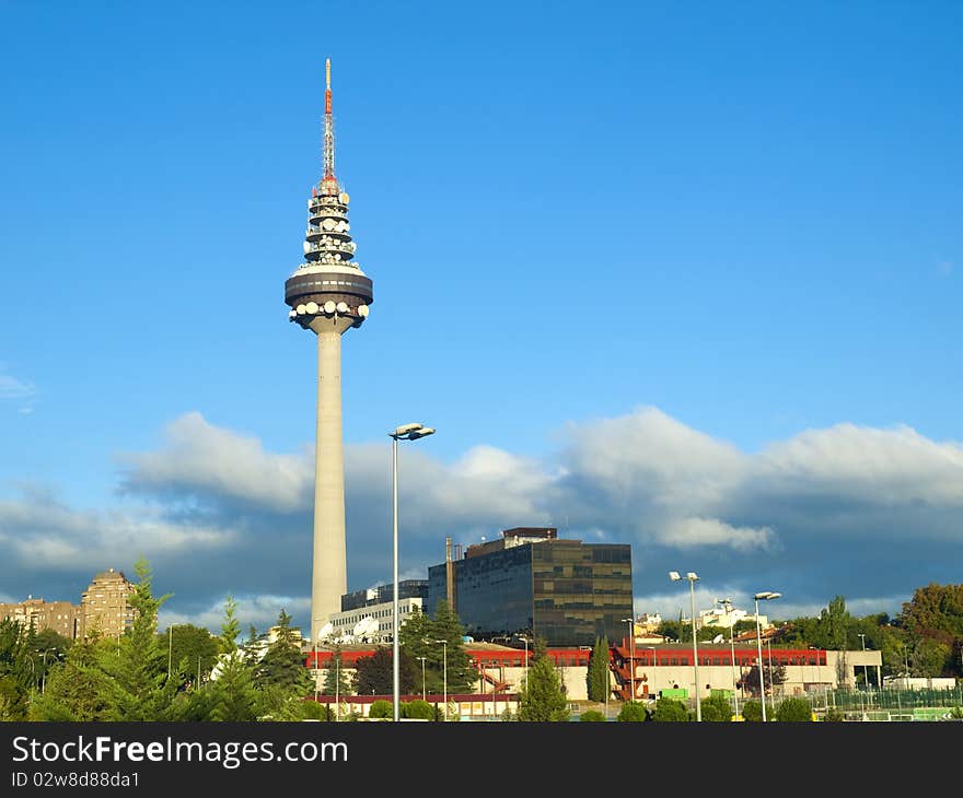 Broadcasting Tower in the city of Madrid, Spain