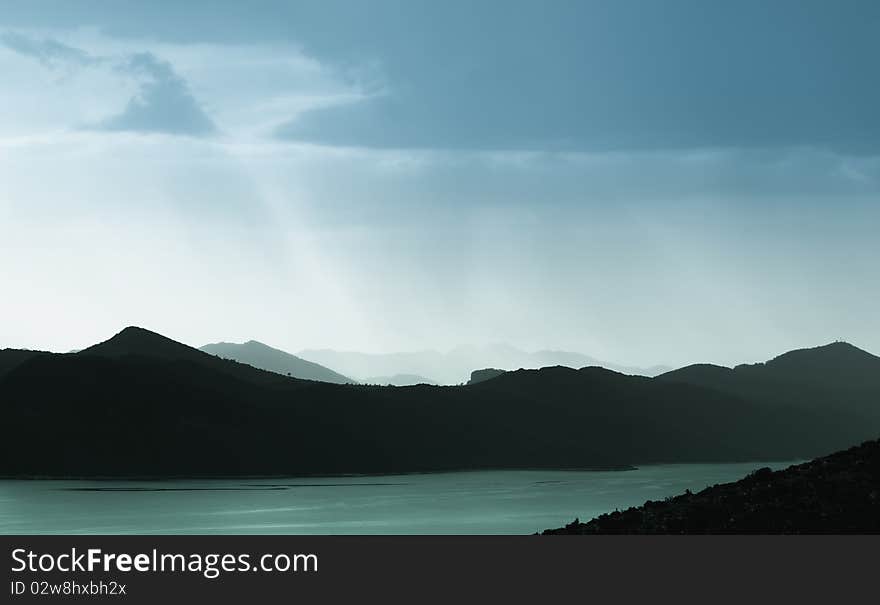 Islands beside Dubrovnik,in the evening