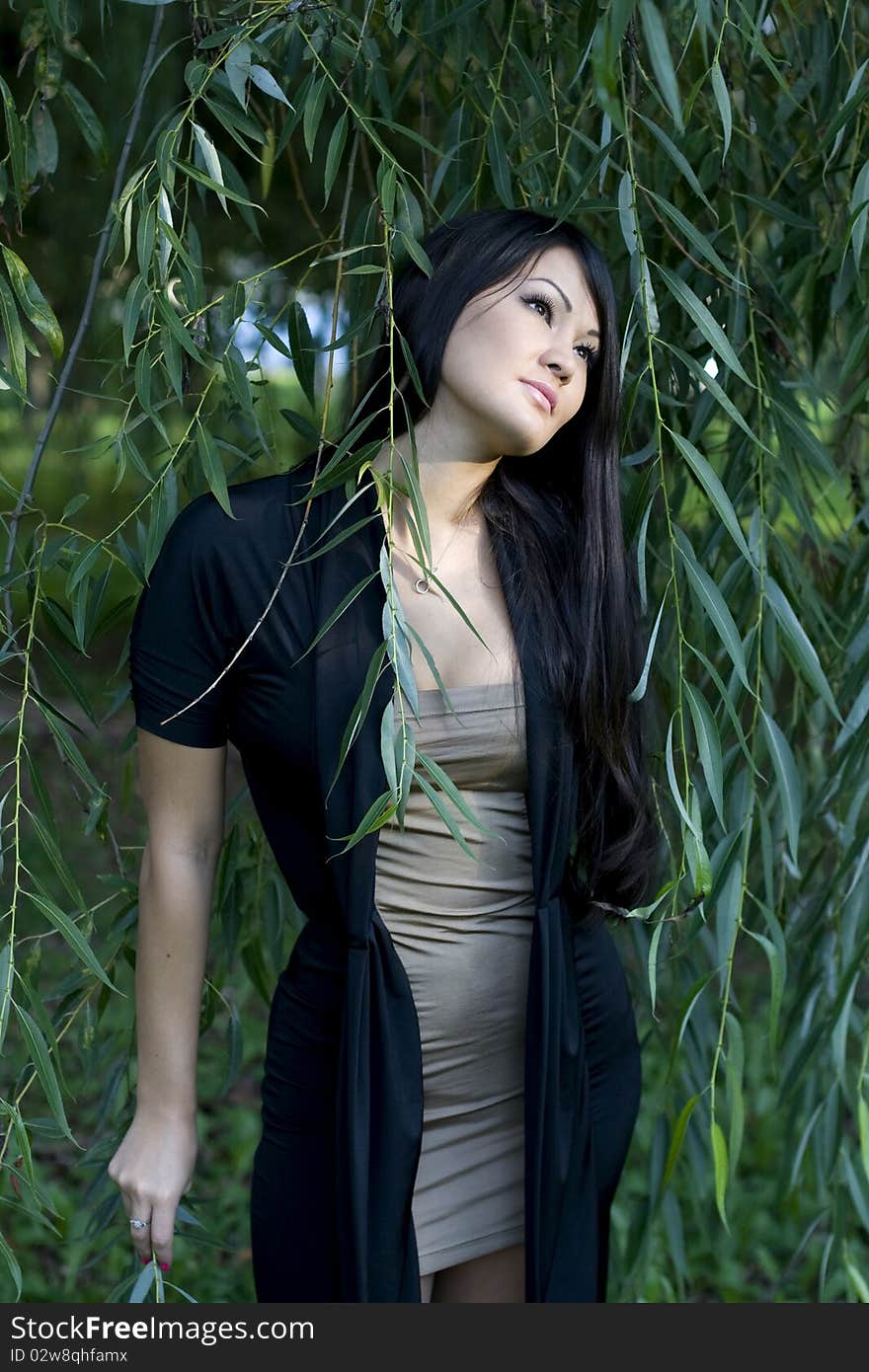 Girl walking in park