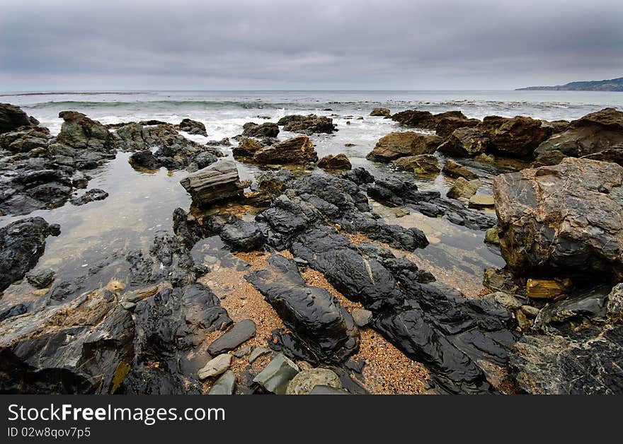 Tide Pools on Beach Shoreline