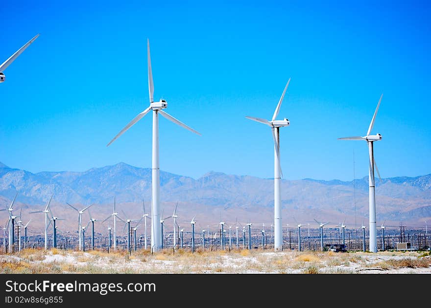 windmills in the blue sky. windmills in the blue sky