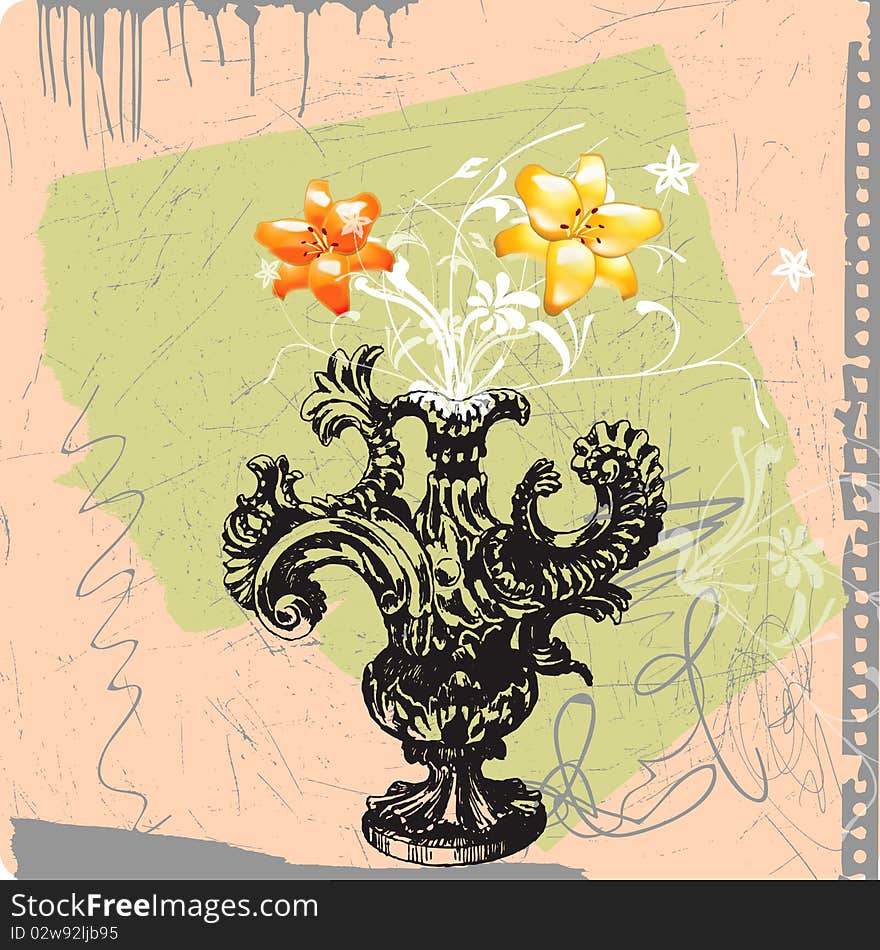 The vase - hand drawing vintage illustration