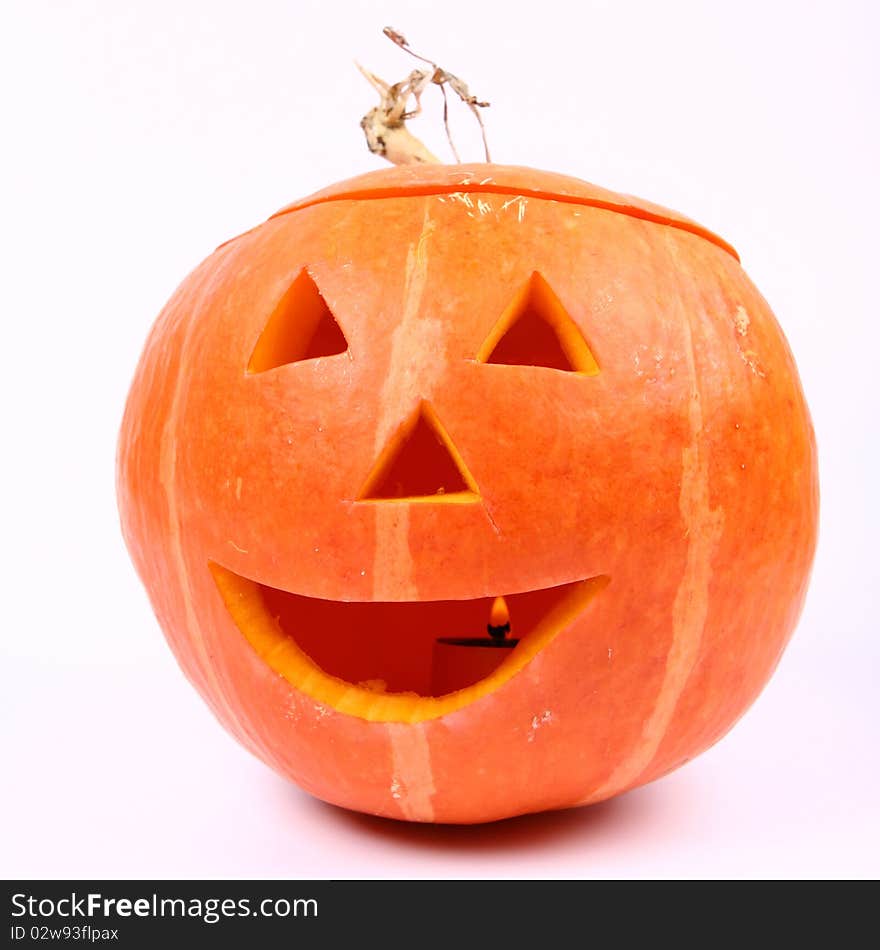 Jack-o-lantern on a white background