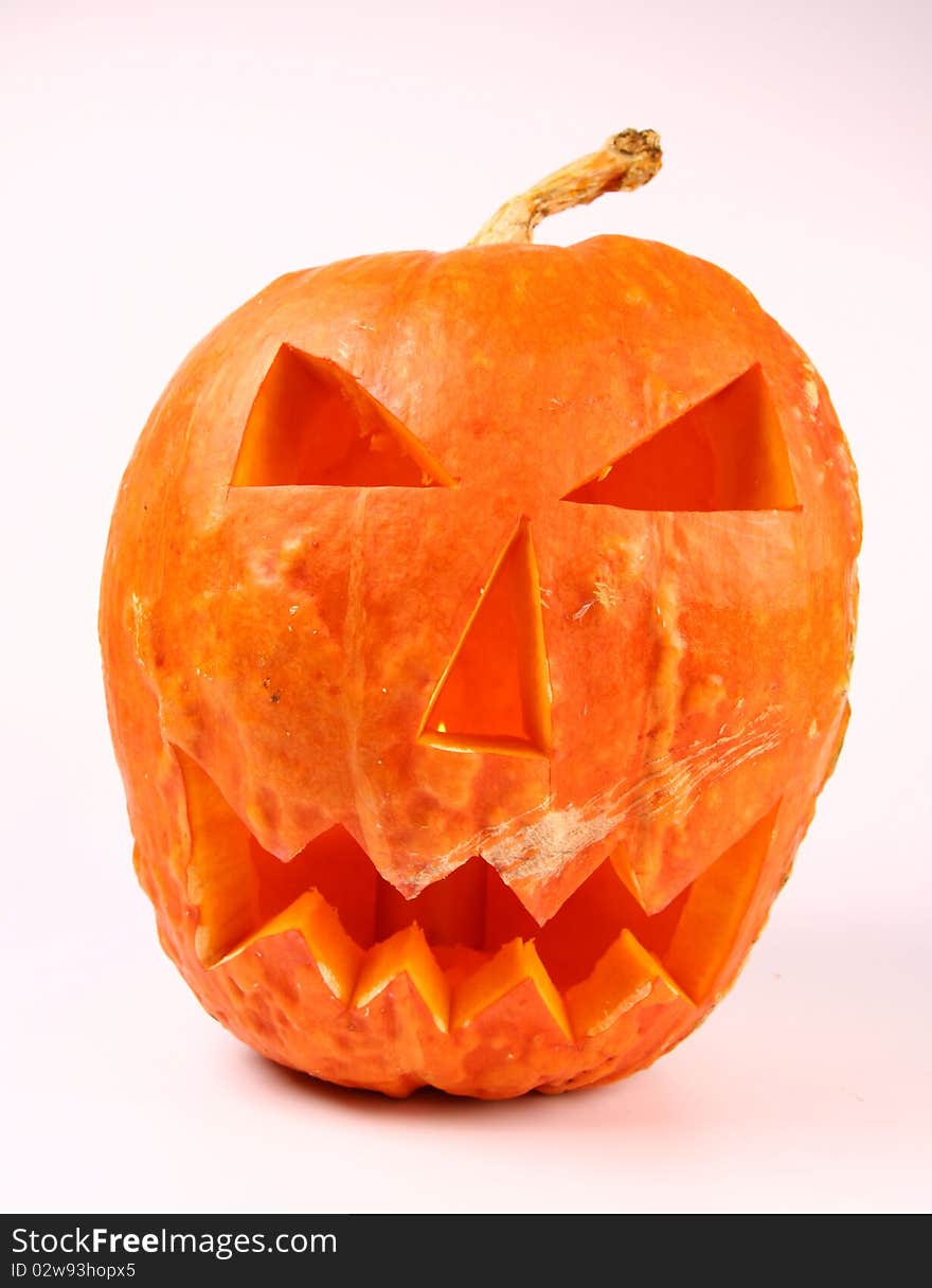 Jack-o-lantern on a white background