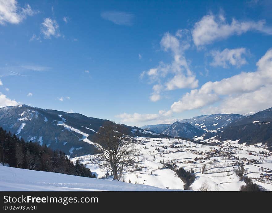 The ski resort Schladming . Austria