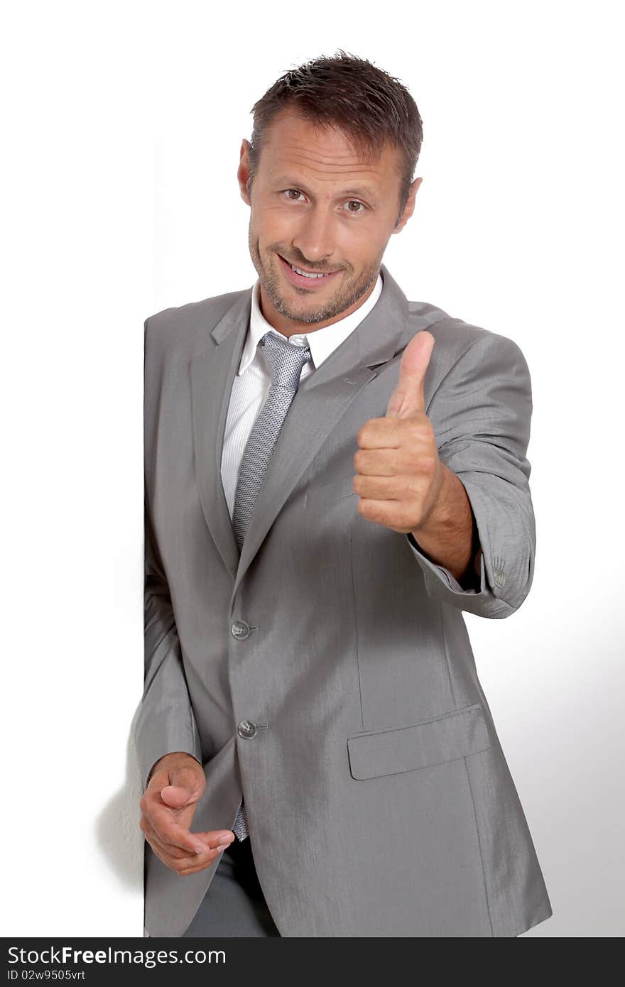 Businessman in grey suit