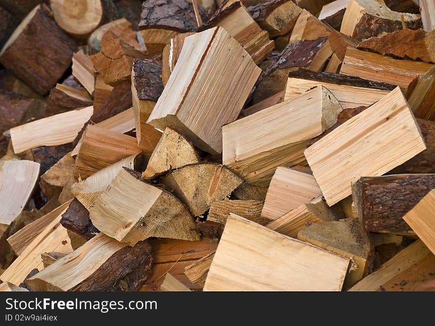 Pile of chopped fire-wood. Pile of chopped fire-wood