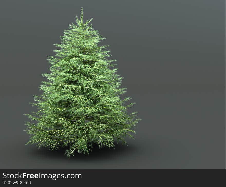 Christmas tree on grey background