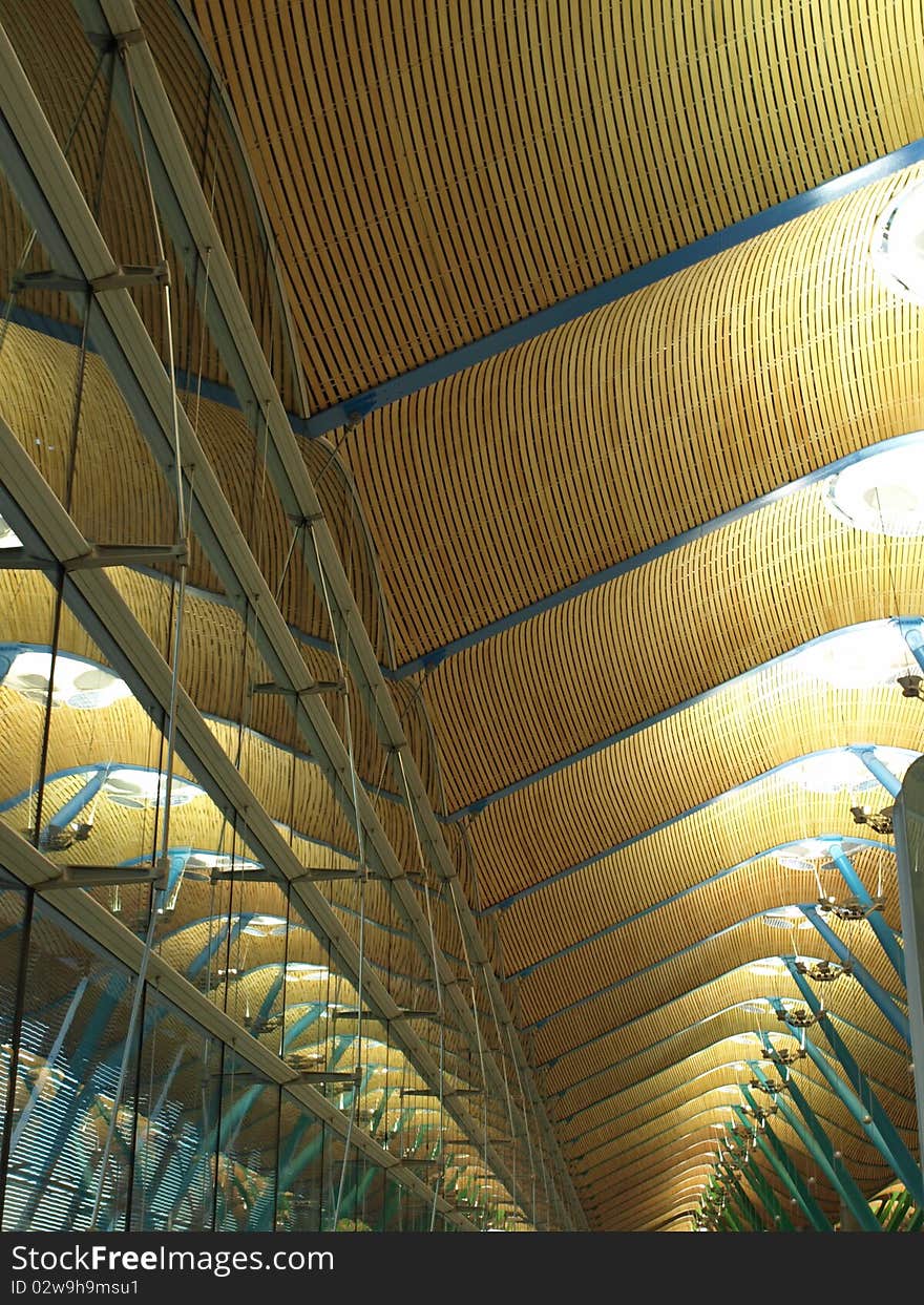 Glasfront And Ceiling In A Airport