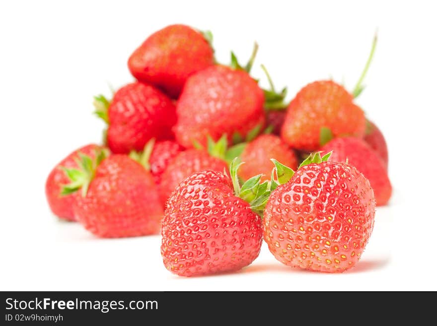 Fresh strawberry object on a white backgroundand with soft shadow