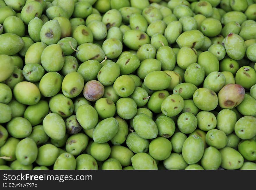 Natural texture with green olives