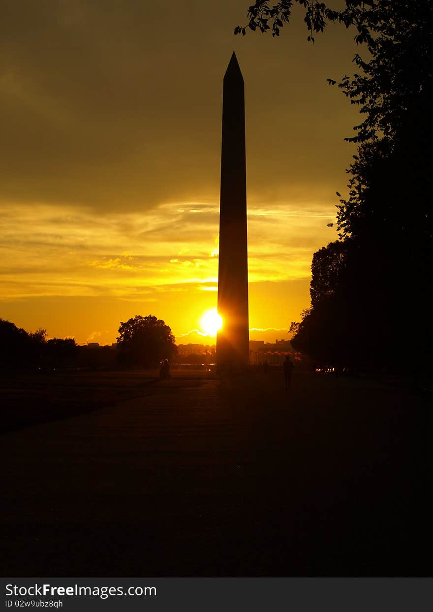 Washington Monument At Dawn