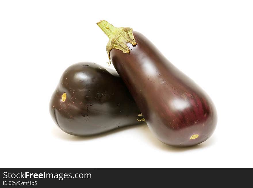 Fresh eggplant isolated on white background