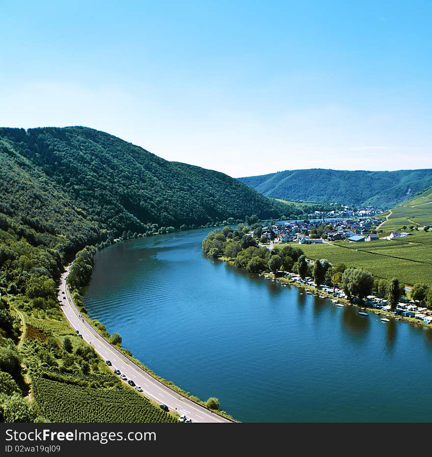 View on a bucolic river in germany. View on a bucolic river in germany