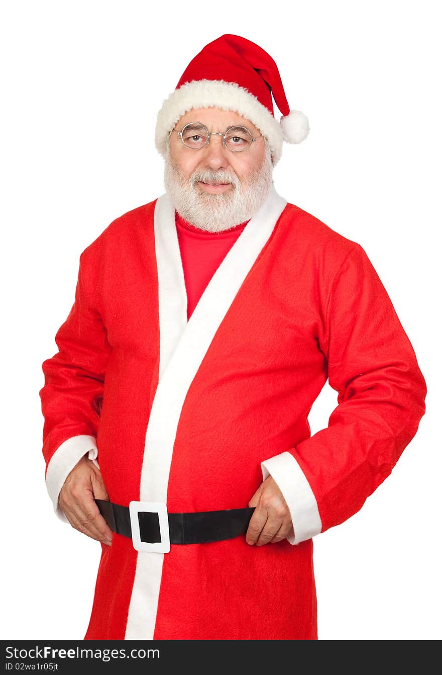 Portrait of Santa Claus isolated on white background