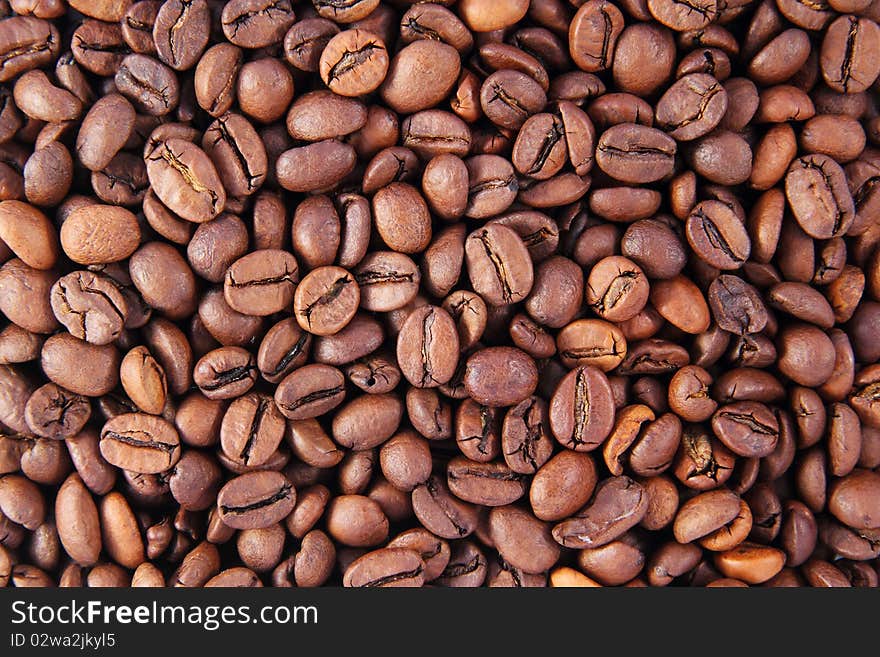 Close up of coffee beans background