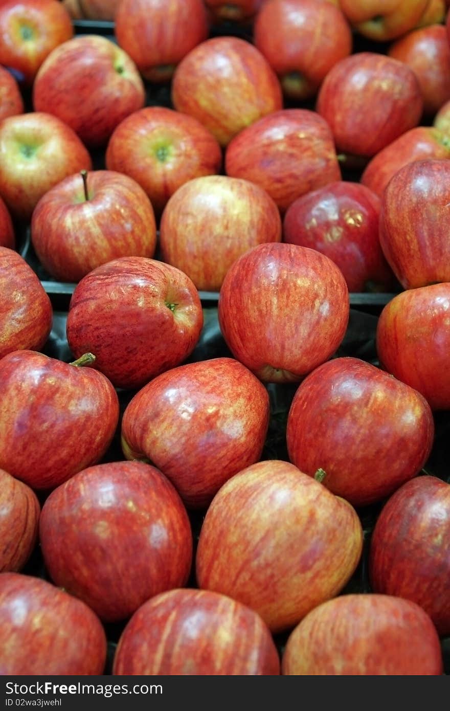 Red apples at the market