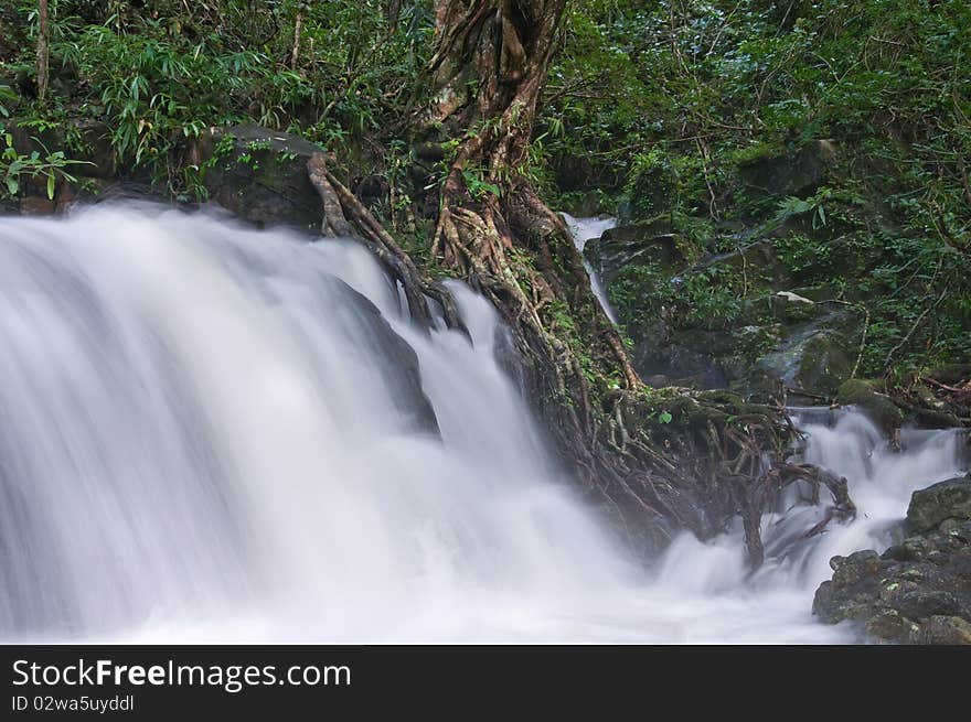 Small waterfall in forest, Thailand. Small waterfall in forest, Thailand.