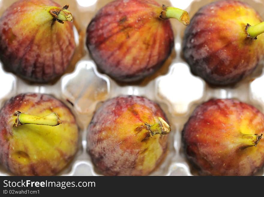 Top view of fig fruits. For fruits and health concepts.