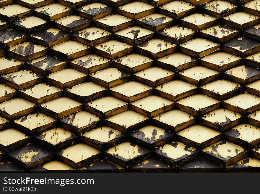 Roof tiles at temple , Taialnd