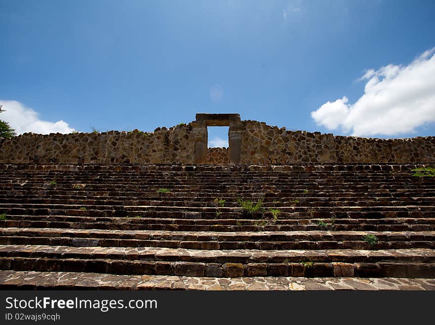 Montealban ruins on Mitla located near Oaxaca, Mexico.