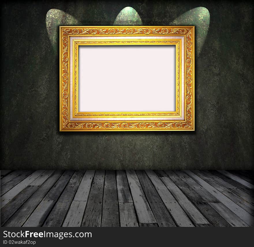 Old Room, Grunge Interior With Frames