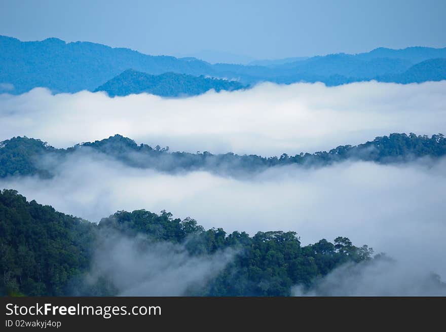 Morning mist at Kaeng Krachan National Park, Thailand