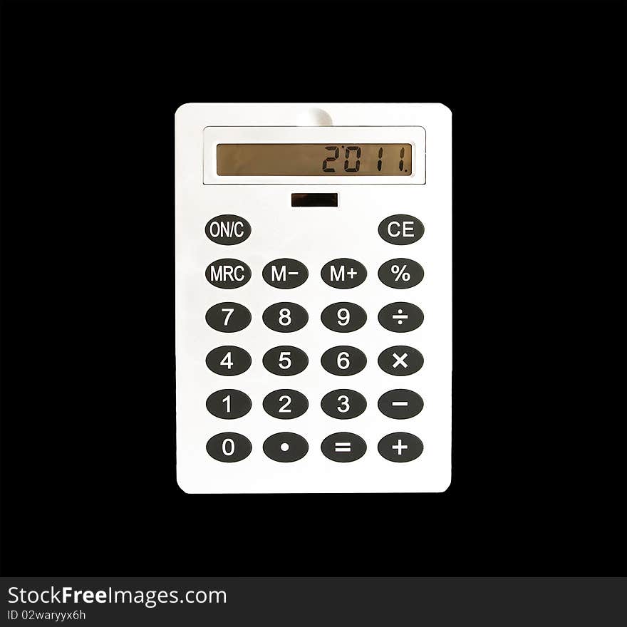 A very large calculator on a white background