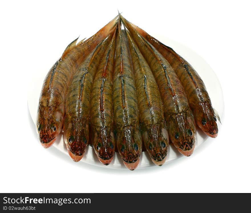 Fresh raw fish isolated on white background