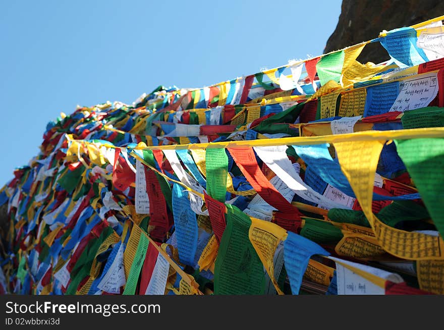 Prayer flags in Tibet