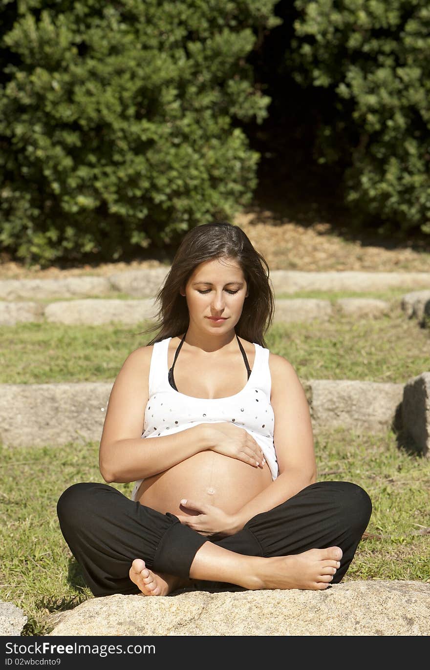 Beautiful pregnant woman relaxing