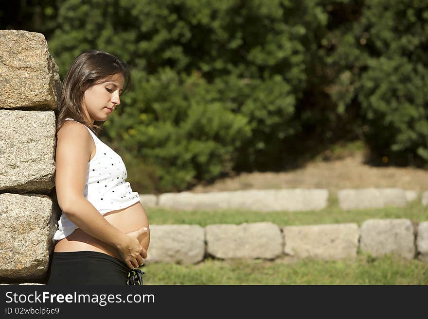 Beautiful pregnant woman relaxing