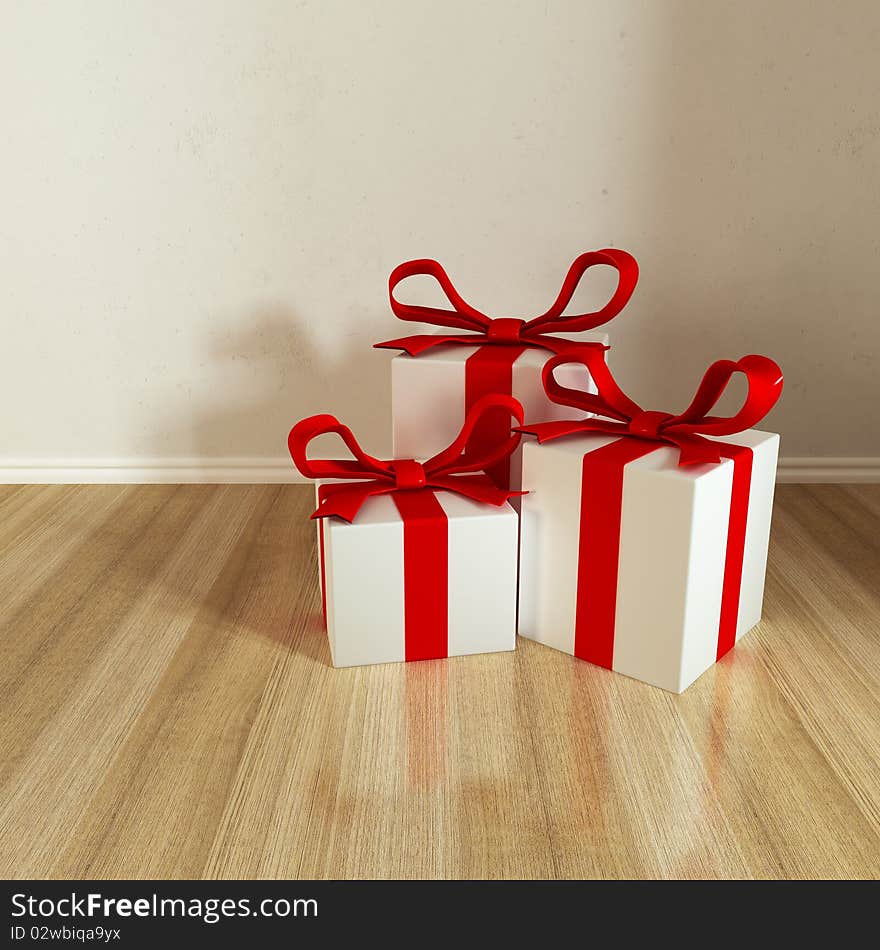 Three Gift On Floor