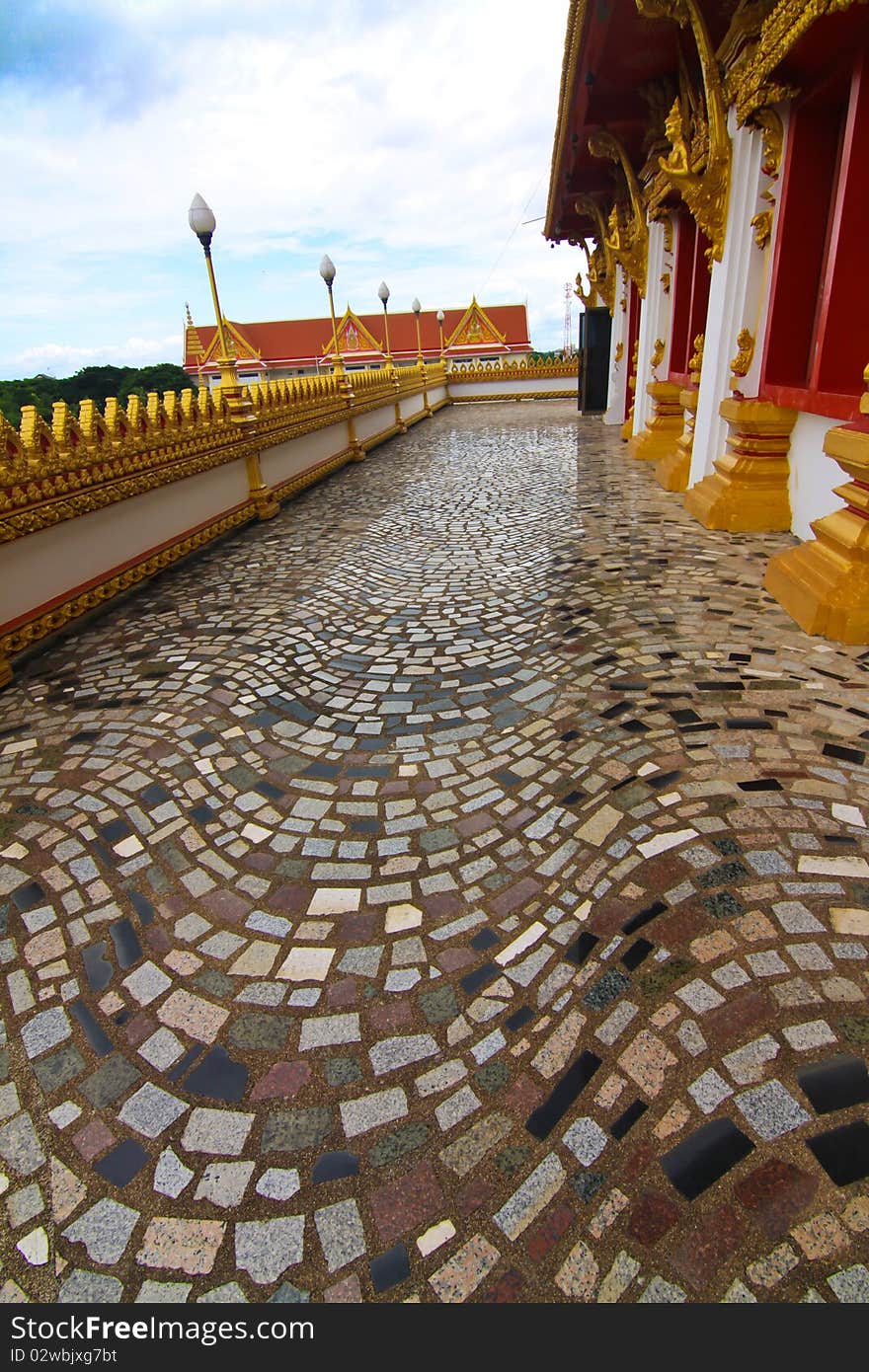 Thai temple art and the floor in the sky. Thai temple art and the floor in the sky