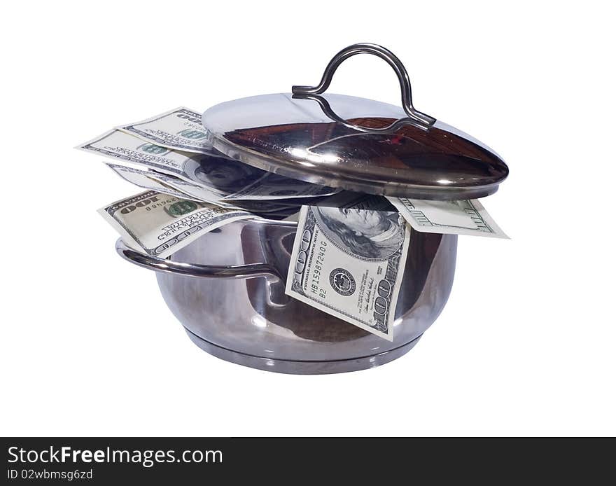 Dollars in a pan