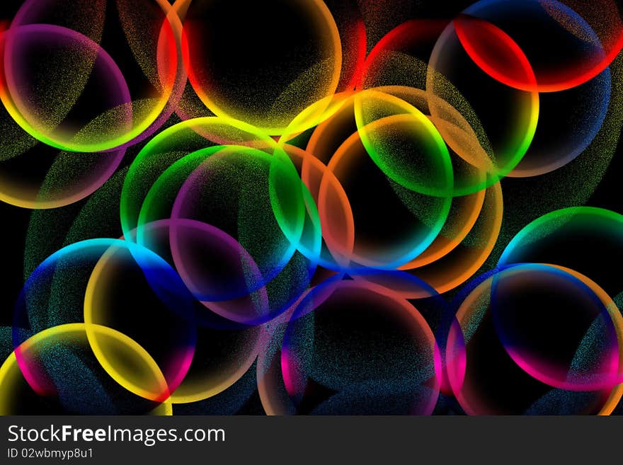 Bright rings abstract art background disco