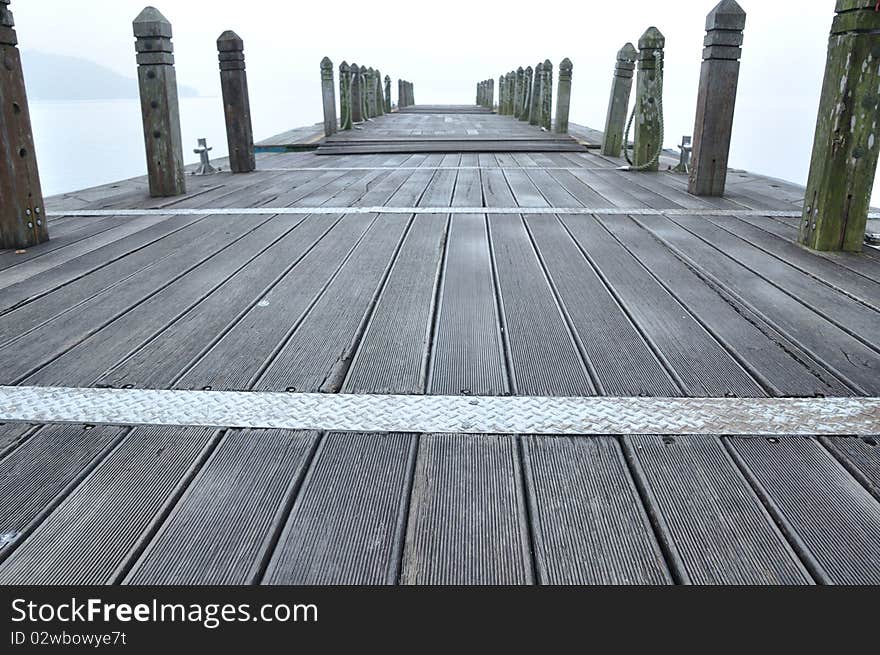 It is a path set on the lake