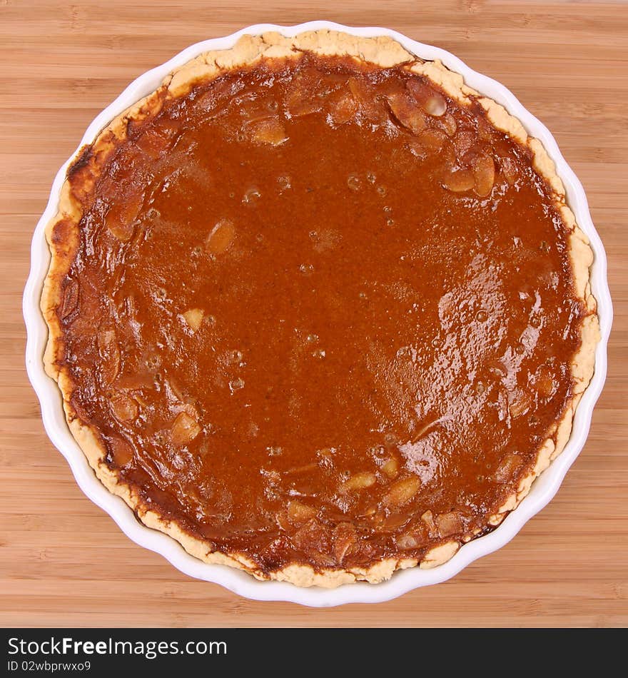 Pumpkin Pie on wooden background