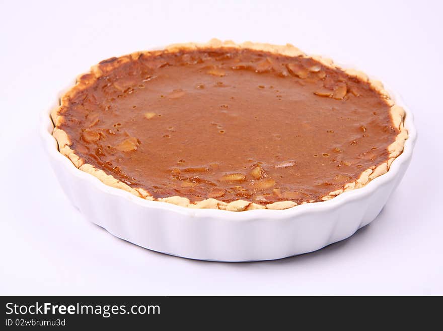 Pumpkin Pie on white background