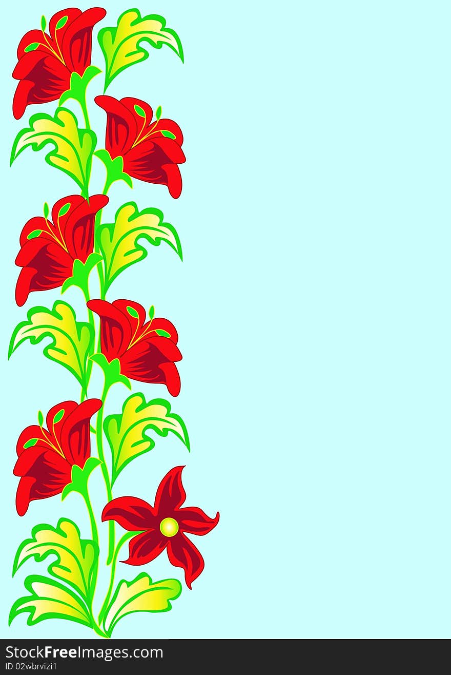 Vertical background with  flower