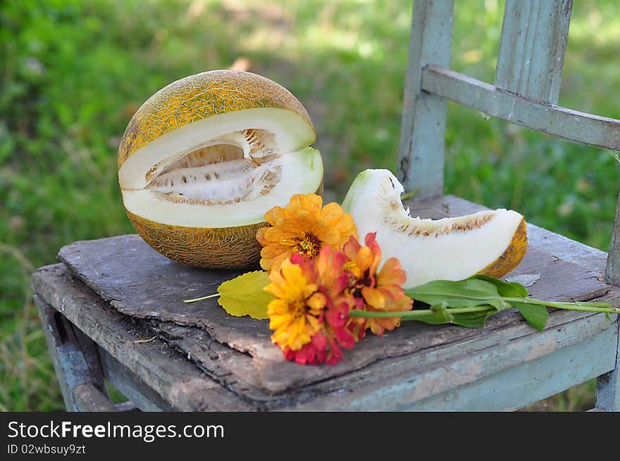 Melon and flowers