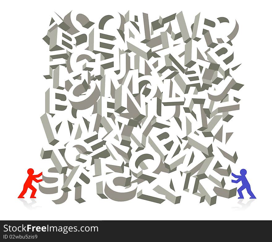 Letter figure piling, talk about words