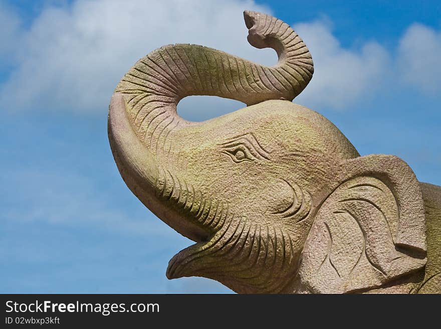 Elephant statue and blue sky