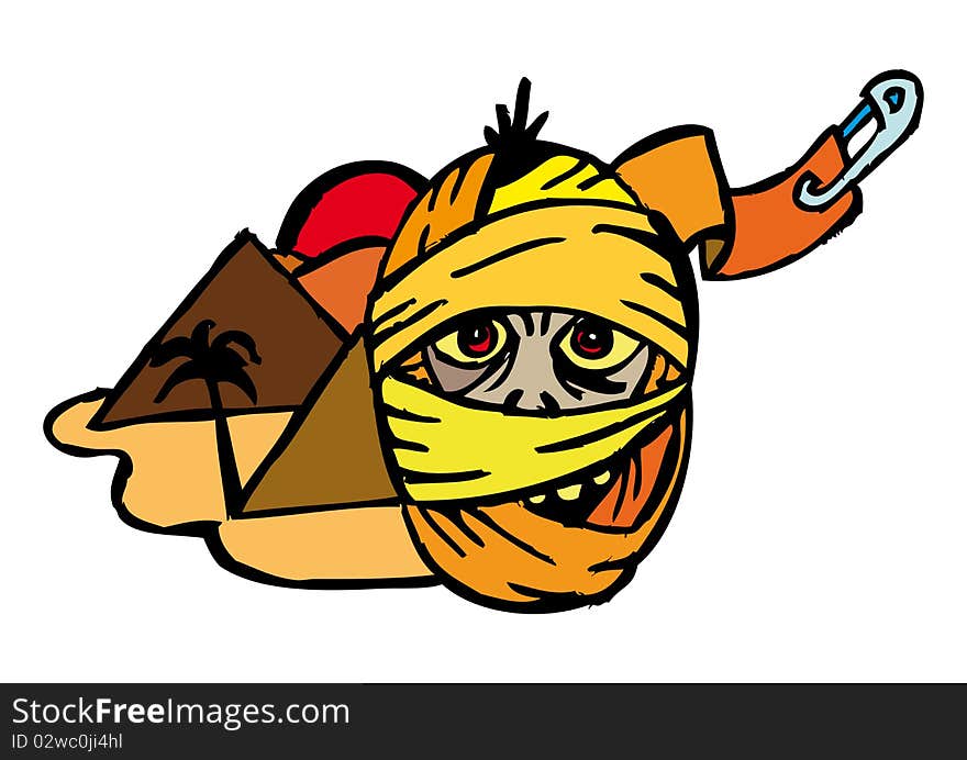 Vector file showing an image of the mummy. Perfect for Halloween, t-shirts, parties, etc. As a vector image, you can change colors and modify size as you want. Vector file showing an image of the mummy. Perfect for Halloween, t-shirts, parties, etc. As a vector image, you can change colors and modify size as you want.