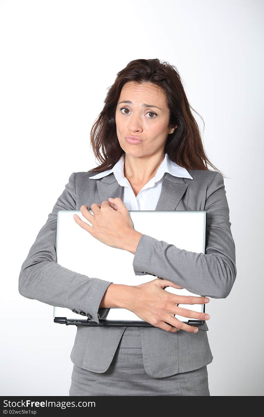 Businesswoman On White Background